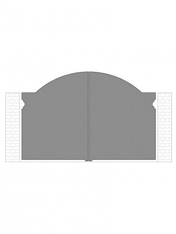 cancello 2 ante autoportante composto da nr. 2 pannelli. tipologia curvatura come art. 240
