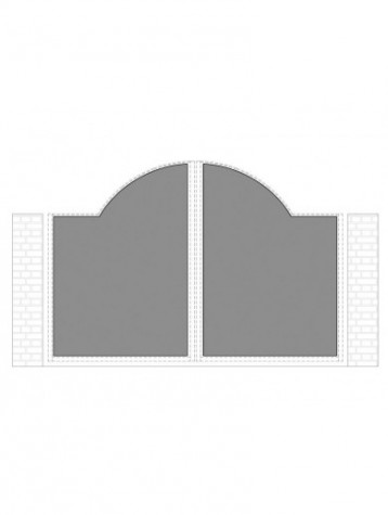 cancello 2 ante con telaio composto da nr. 2 pannelli. tipologia curvatura come art. am1030
