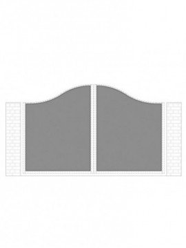 cancello 2 ante con telaio composto da nr. 2 pannelli. tipologia curvatura come art. am1200